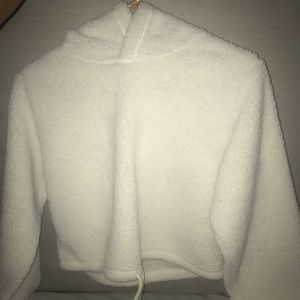 very cute fluffy crop top sweater
